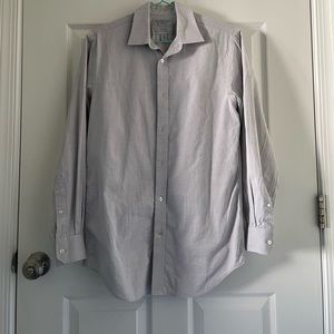 Men's John Bartlett Statements Slim fit Long Sleeve Shirt Light Gray 32/33